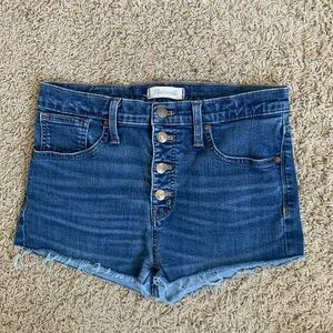 Madewell 9” high rise button-fly size 29 cutoff jean shorts